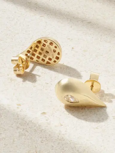 Mateo Water Droplet 14-karat Gold Diamond Earrings | Thumbnail 3 Mateo Water Droplet 14-karat Gold Diamond Earrings | Thumbnail 3