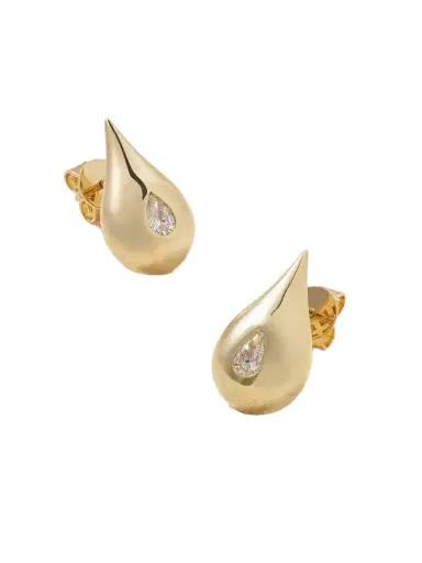 Mateo Water Droplet 14-karat Gold Diamond Earrings | Thumbnail 1 Mateo Water Droplet 14-karat Gold Diamond Earrings | Thumbnail 1