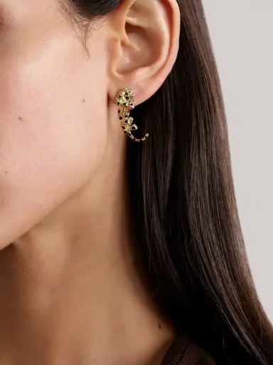 Yvonne Léon 9-karat Gold And Enamel Multi-stone Single Earring | Thumbnail 2 Yvonne Léon 9-karat Gold And Enamel Multi-stone Single Earring | Thumbnail 2