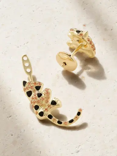Yvonne Léon 9-karat Gold And Enamel Multi-stone Single Earring | Thumbnail 3 Yvonne Léon 9-karat Gold And Enamel Multi-stone Single Earring | Thumbnail 3