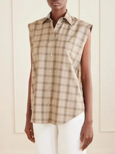 Acne Studios Sinora Sleeveless Checked Wool Shirt | Thumbnail 3 Acne Studios Sinora Sleeveless Checked Wool Shirt | Thumbnail 3