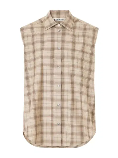 Acne Studios Sinora Sleeveless Checked Wool Shirt | Thumbnail 1 Acne Studios Sinora Sleeveless Checked Wool Shirt | Thumbnail 1