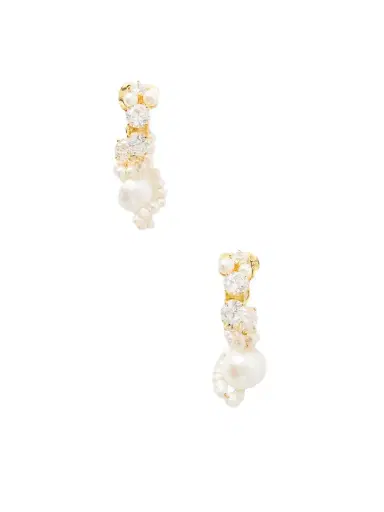 Completedworks Gold-plated Cubic Zirconia And Peal Hoop Earrings | Thumbnail 1 Completedworks Gold-plated Cubic Zirconia And Peal Hoop Earrings | Thumbnail 1