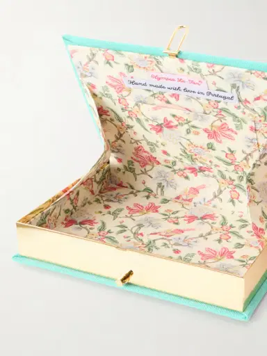Olympia Le-Tan Breakfast At Tiffany's Appliquéd Embroidered Canvas Clutch | Thumbnail 6 Olympia Le-Tan Breakfast At Tiffany's Appliquéd Embroidered Canvas Clutch | Thumbnail 6