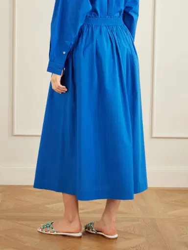 SKALL Dagny Organic Cotton-poplin Midi Skirt | Thumbnail 4 SKALL Dagny Organic Cotton-poplin Midi Skirt | Thumbnail 4