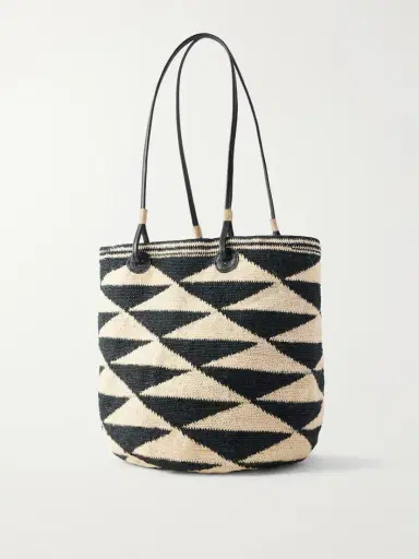 SENSI STUDIO Shiga Medium Leather-trimmed Sisal Shoulder Bag | Thumbnail 4 SENSI STUDIO Shiga Medium Leather-trimmed Sisal Shoulder Bag | Thumbnail 4
