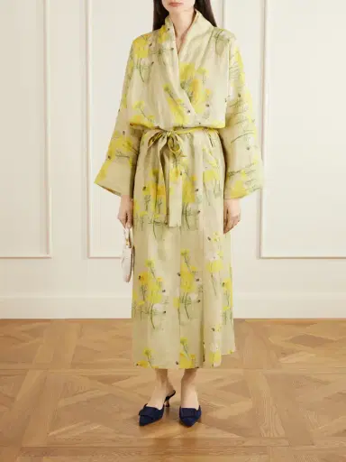 BERNADETTE Peignoir Belted Floral-print Linen Maxi Dress | Thumbnail 2 BERNADETTE Peignoir Belted Floral-print Linen Maxi Dress | Thumbnail 2