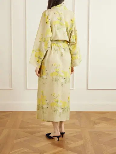 BERNADETTE Peignoir Belted Floral-print Linen Maxi Dress | Thumbnail 3 BERNADETTE Peignoir Belted Floral-print Linen Maxi Dress | Thumbnail 3