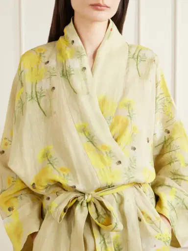 BERNADETTE Peignoir Belted Floral-print Linen Maxi Dress | Thumbnail 4 BERNADETTE Peignoir Belted Floral-print Linen Maxi Dress | Thumbnail 4