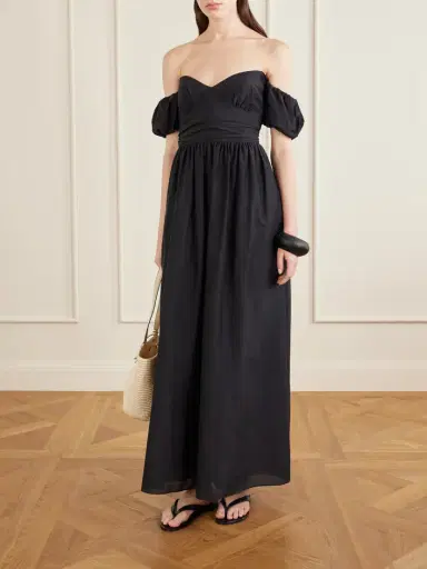 Matteau Off-the-shoulder Organic Cotton-blend Midi Dress | Thumbnail 2 Matteau Off-the-shoulder Organic Cotton-blend Midi Dress | Thumbnail 2