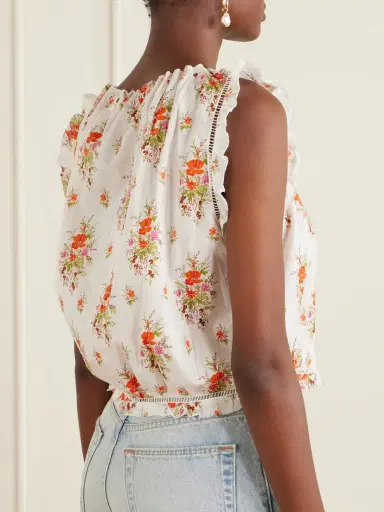 DÔEN Traveler Embroidered Floral-print Organic Cotton Blouse | Thumbnail 3 DÔEN Traveler Embroidered Floral-print Organic Cotton Blouse | Thumbnail 3