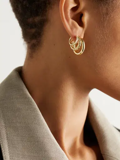 David Yurman Dy Mercer 18-karat Gold Diamond Hoop Earrings | Thumbnail 2 David Yurman Dy Mercer 18-karat Gold Diamond Hoop Earrings | Thumbnail 2