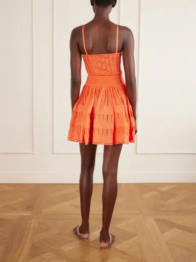 Alaïa Tiered Pointelle-knit Mini Dress | Thumbnail 3 Alaïa Tiered Pointelle-knit Mini Dress | Thumbnail 3
