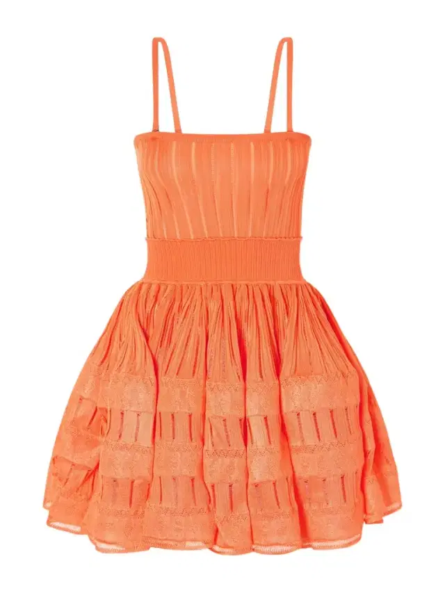 Tiered Pointelle-knit Mini Dress Tiered Pointelle-knit Mini Dress