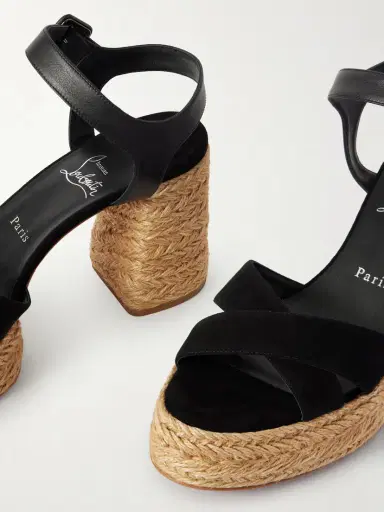 Christian Louboutin Calakala 85 Leather And Suede Espadrille Platform Sandals | Thumbnail 5 Christian Louboutin Calakala 85 Leather And Suede Espadrille Platform Sandals | Thumbnail 5