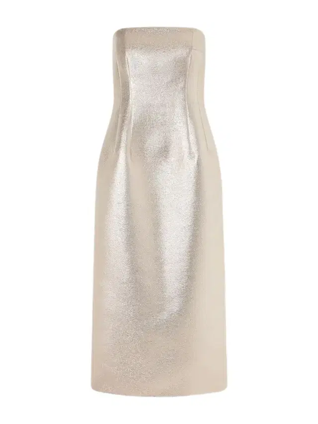 Leila Strapless Metallic Cloque Midi Dress Leila Strapless Metallic Cloque Midi Dress