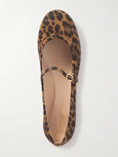 Gianvito Rossi Carla Leopard-print Suede Mary Jane Ballet Flats | Thumbnail 6 Gianvito Rossi Carla Leopard-print Suede Mary Jane Ballet Flats | Thumbnail 6