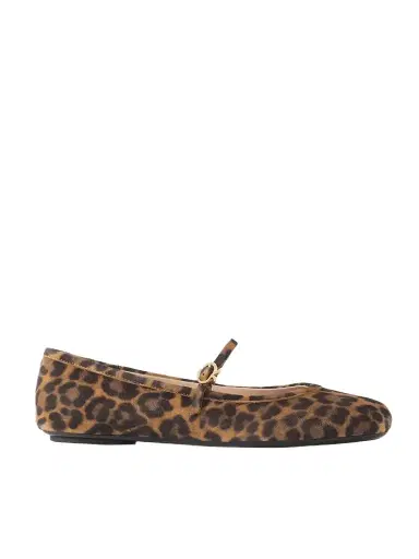 Gianvito Rossi Carla Leopard-print Suede Mary Jane Ballet Flats | Thumbnail 1 Gianvito Rossi Carla Leopard-print Suede Mary Jane Ballet Flats | Thumbnail 1