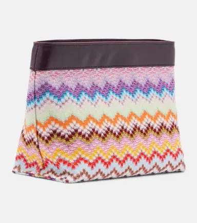 Missoni Zigzag Large leather-trimmed lamé clutch | Thumbnail 2 Missoni Zigzag Large leather-trimmed lamé clutch | Thumbnail 2