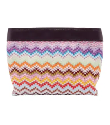 Missoni Zigzag Large leather-trimmed lamé clutch | Thumbnail 1 Missoni Zigzag Large leather-trimmed lamé clutch | Thumbnail 1