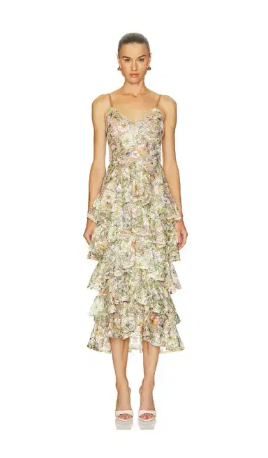 Nadine Merabi Saffron Floral Dress | Thumbnail 1 Nadine Merabi Saffron Floral Dress | Thumbnail 1
