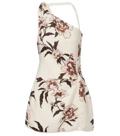 SIR. Floral one-shoulder linen minidress | Thumbnail 1 SIR. Floral one-shoulder linen minidress | Thumbnail 1