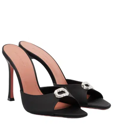 Amina Muaddi Camelia embellished satin mules | Thumbnail 1 Amina Muaddi Camelia embellished satin mules | Thumbnail 1