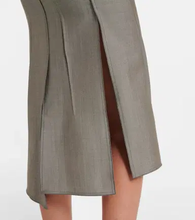 Victoria Beckham Draped wool and mohair midi skirt | Thumbnail 2 Victoria Beckham Draped wool and mohair midi skirt | Thumbnail 2