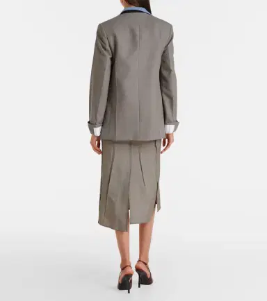 Victoria Beckham Draped wool and mohair midi skirt | Thumbnail 3 Victoria Beckham Draped wool and mohair midi skirt | Thumbnail 3