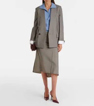 Victoria Beckham Draped wool and mohair midi skirt | Thumbnail 6 Victoria Beckham Draped wool and mohair midi skirt | Thumbnail 6