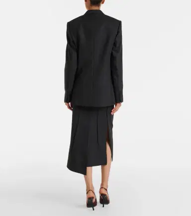 Victoria Beckham Draped virgin wool midi skirt | Thumbnail 6 Victoria Beckham Draped virgin wool midi skirt | Thumbnail 6