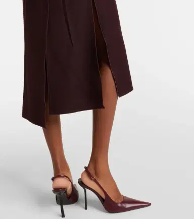 Victoria Beckham Draped virgin wool midi skirt | Thumbnail 3 Victoria Beckham Draped virgin wool midi skirt | Thumbnail 3