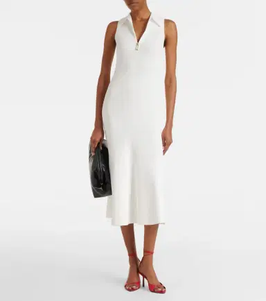 Victoria Beckham Mira ribbed-knit zip-up midi dress | Thumbnail 3 Victoria Beckham Mira ribbed-knit zip-up midi dress | Thumbnail 3