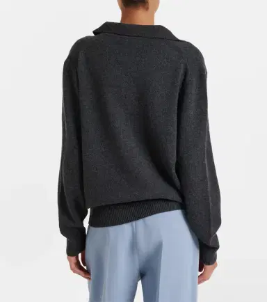 Victoria Beckham Genevieve wool and cashmere polo sweater | Thumbnail 3 Victoria Beckham Genevieve wool and cashmere polo sweater | Thumbnail 3