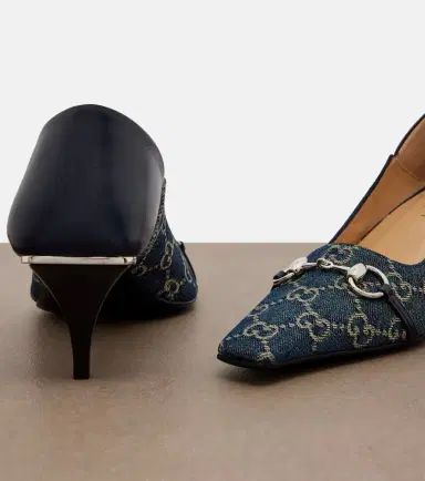 Gucci Vittoria GG denim pumps | Thumbnail 3 Gucci Vittoria GG denim pumps | Thumbnail 3