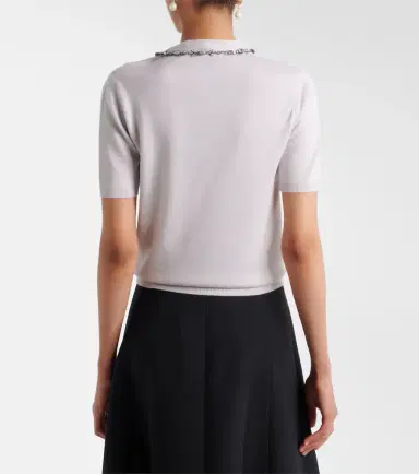 Valentino Embellished tie-neck virgin wool sweater | Thumbnail 4 Valentino Embellished tie-neck virgin wool sweater | Thumbnail 4