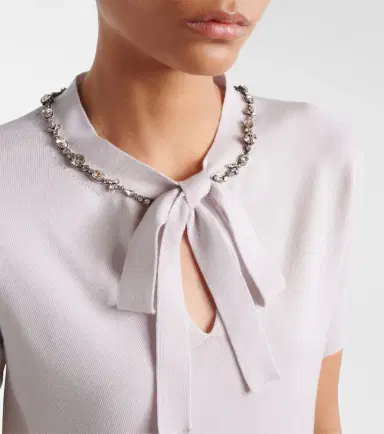Valentino Embellished tie-neck virgin wool sweater | Thumbnail 5 Valentino Embellished tie-neck virgin wool sweater | Thumbnail 5