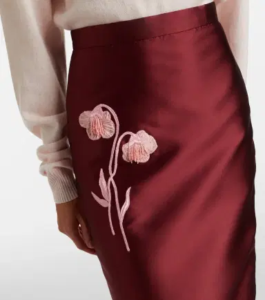 Erdem Floral-appliqué satin slip skirt | Thumbnail 2 Erdem Floral-appliqué satin slip skirt | Thumbnail 2