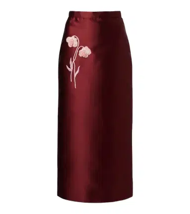 Erdem Floral-appliqué satin slip skirt | Thumbnail 1 Erdem Floral-appliqué satin slip skirt | Thumbnail 1