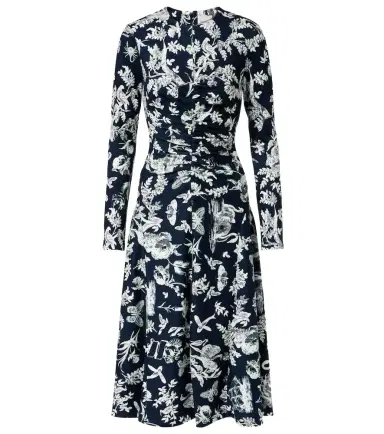 Erdem Floral ruched midi dress | Thumbnail 1 Erdem Floral ruched midi dress | Thumbnail 1