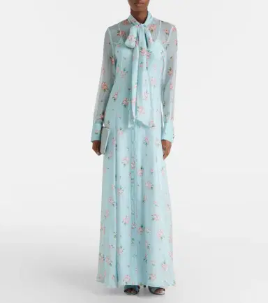 Leo Lin Lilith bow-detail floral chiffon maxi dress | Thumbnail 5 Leo Lin Lilith bow-detail floral chiffon maxi dress | Thumbnail 5
