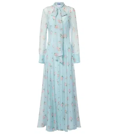 Leo Lin Lilith bow-detail floral chiffon maxi dress | Thumbnail 1 Leo Lin Lilith bow-detail floral chiffon maxi dress | Thumbnail 1