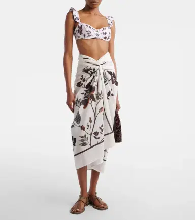 Agua by Agua Bendita Lavanda cotton and silk beach cover-up | Thumbnail 3 Agua by Agua Bendita Lavanda cotton and silk beach cover-up | Thumbnail 3