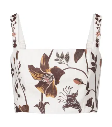 Agua by Agua Bendita Cacao floral linen crop top | Thumbnail 1 Agua by Agua Bendita Cacao floral linen crop top | Thumbnail 1