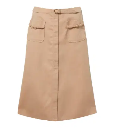 Dorothee Schumacher Luxury Layer belted cotton-blend midi skirt | Thumbnail 1 Dorothee Schumacher Luxury Layer belted cotton-blend midi skirt | Thumbnail 1