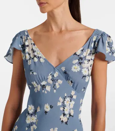 Rixo Cathy floral crêpe midi dress | Thumbnail 4 Rixo Cathy floral crêpe midi dress | Thumbnail 4