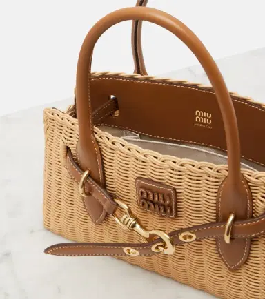 Miu Miu Aventure wicker top-handle bag | Thumbnail 4 Miu Miu Aventure wicker top-handle bag | Thumbnail 4