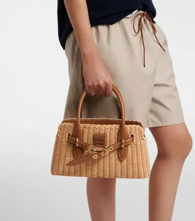 Miu Miu Aventure wicker top-handle bag | Thumbnail 8 Miu Miu Aventure wicker top-handle bag | Thumbnail 8