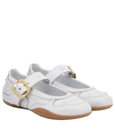 Miu Miu Gymnasium leather ballet flats | Thumbnail 1 Miu Miu Gymnasium leather ballet flats | Thumbnail 1