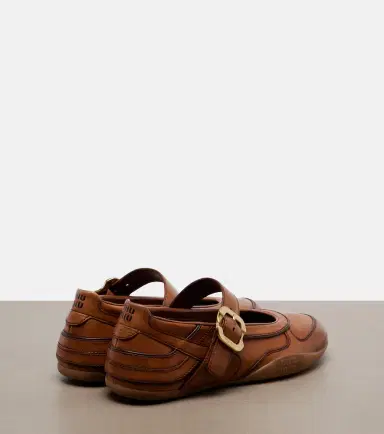 Miu Miu Gymnasium leather ballet flats | Thumbnail 3 Miu Miu Gymnasium leather ballet flats | Thumbnail 3